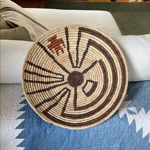 Handwoven Natural and Brown Decorative Woven Basket